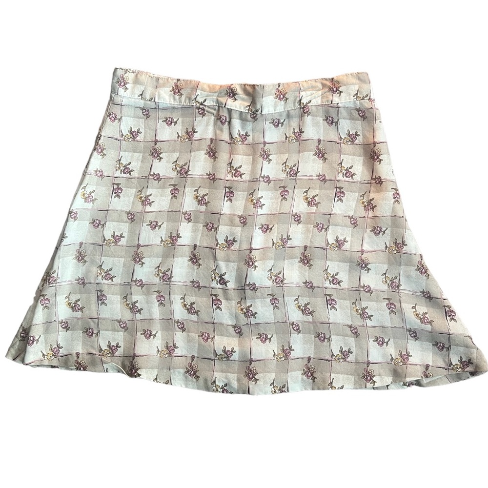 Vintage 90s Marnie West Floral Mini Skirt